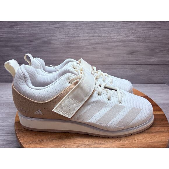 Men 7.5 Adidas Powerlift 5 Weightlifting Shoes Off White/Warm Sandstone IH8239
